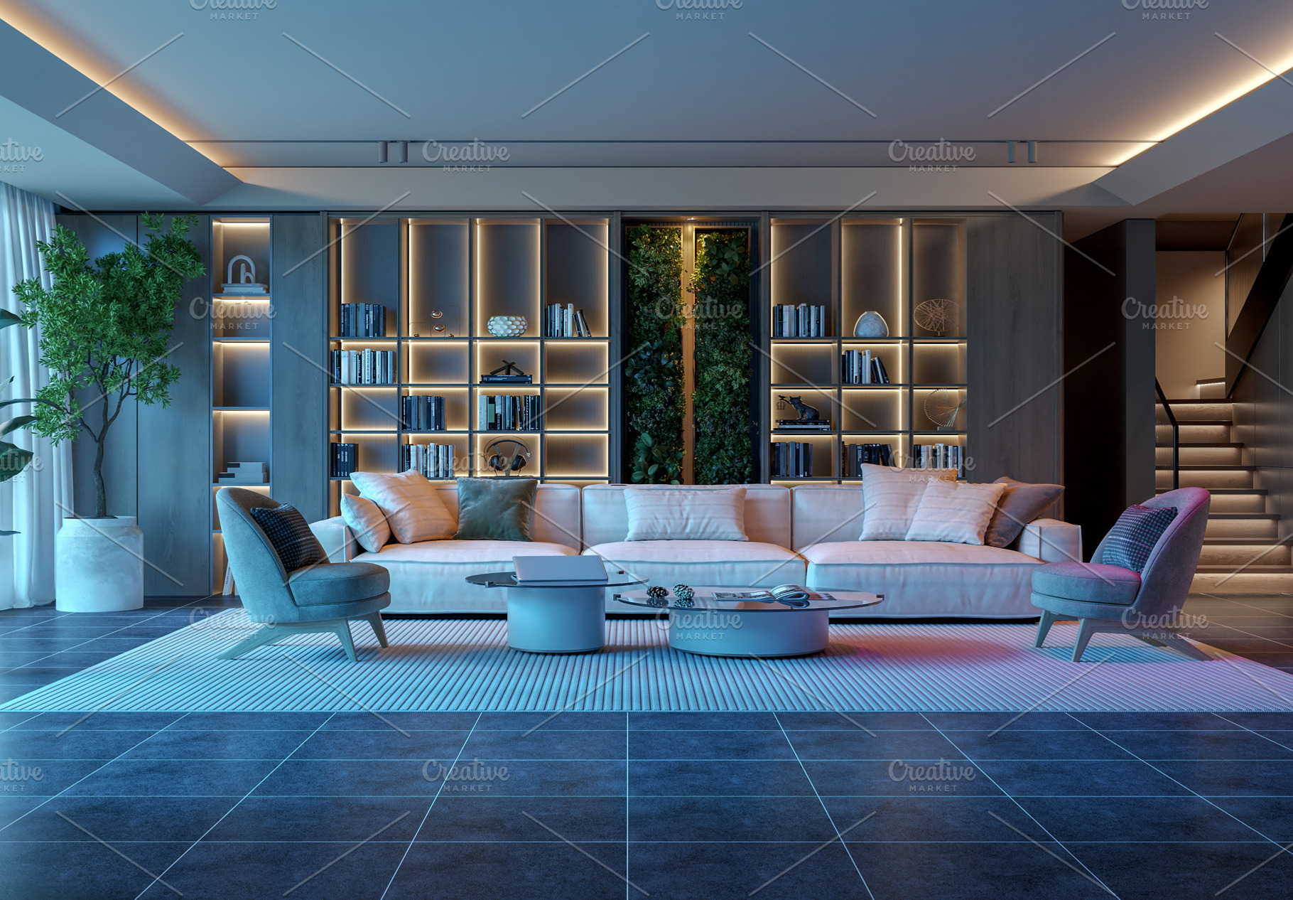 Moody Living Room with Ambient Light, an Architecture Photo by Pozitivo