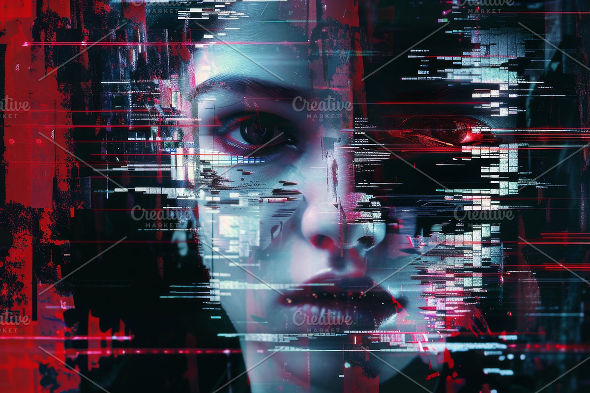 90 Glitch faces, a Person Illustration by Handmadefont (Photo 25 of 94)