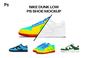 Nike Dunk Low Shoe Template PSD