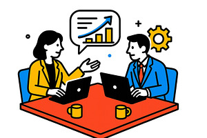 Business professionals collaborating, a Person Illustration by ZinetroN