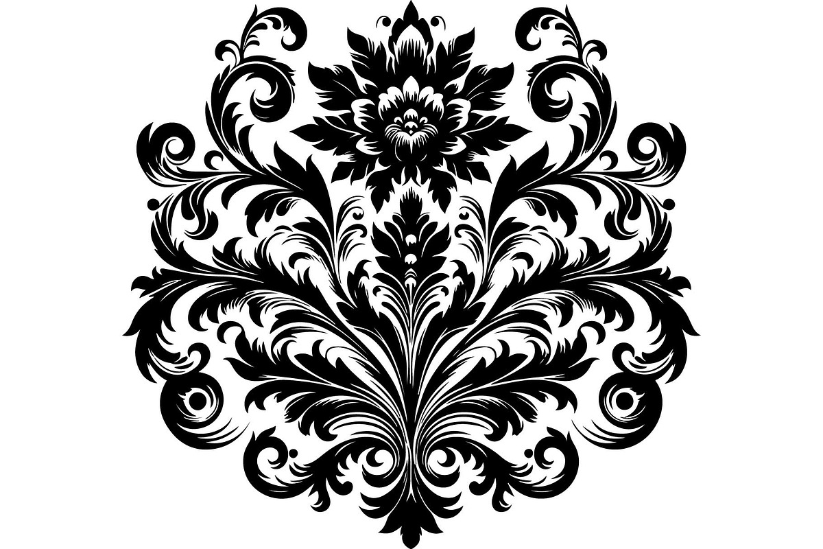 Baroque Black Floral Ornament Set, an Object Graphic by Designer_Momina (Photo 9 of 13)