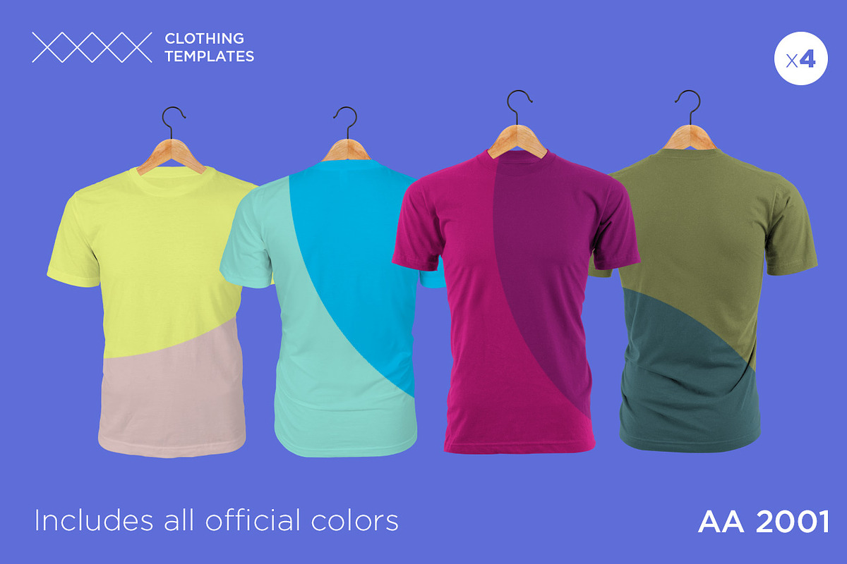 AA 2001 -Blank T-shirt mock up set, a Shirt Mockup by Clothing Templates (Photo 2 of 3)