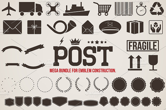 Icons Delivery For Design Emblems.
