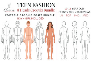 Teen Fashion Croquis Bundle
