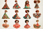 Whimsical Elegant Girl Watercolor, a Seasonal Illustration by RobertsArt (Thumbnail 2 of 7)