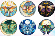 Lunar Moth and Moon Stained Glass, an Illustration by Canvas Craft (Thumbnail 2 of 5)