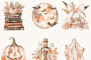 Watercolor Cozy Spooky Autumn, a Seasonal Illustration by BusyDaydesign (Thumbnail 5 of 9)