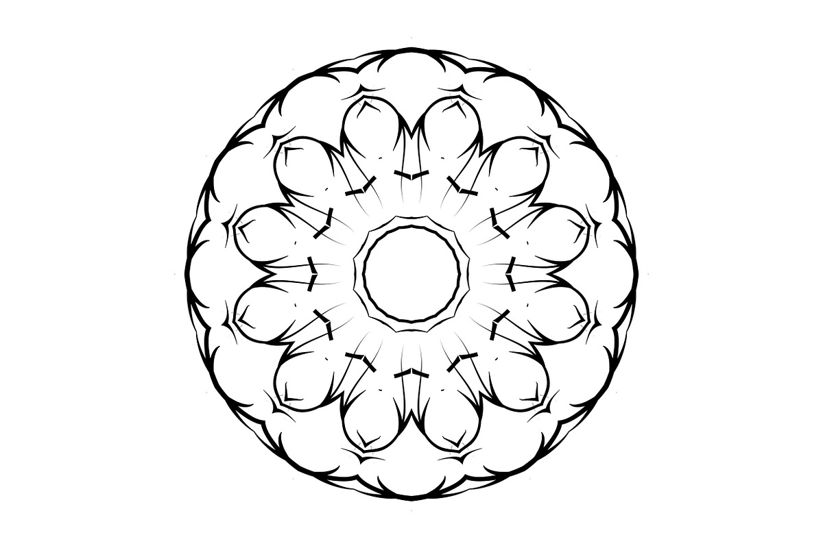 Ornamental Black White Mandala Pack, a Decorative Illustration by NJ Himel (Photo 66 of 103)