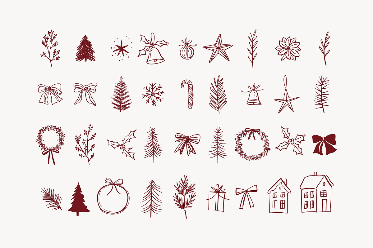 Cottagecore Christmas Clipart, a Decorative Illustration by Barkova Nadya (Photo 2 of 6)