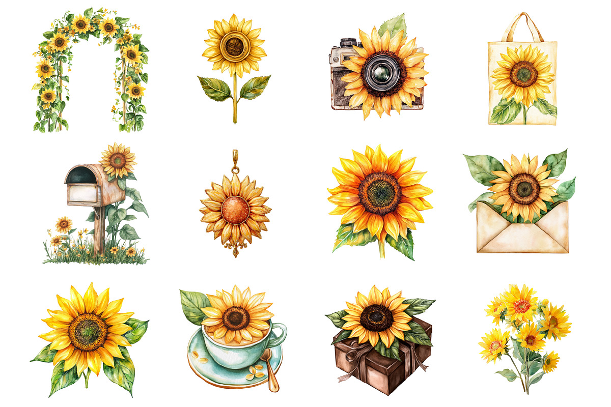 Sunflower Mother's Day Clipart, an Illustration by Design Market (Photo 3 of 4)
