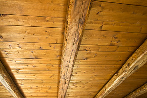Wooden ceiling stock photo containing abstract and aged