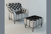 Brady Tufted Leather Chair & Ottoman, a Furniture 3D Model by 3Dpapa (Thumbnail 4 of 4)