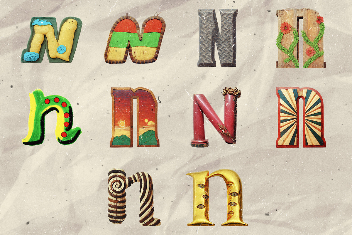 260 Stylized Alphabets (for collage), an Object Graphic by Megan Aili Designs (Photo 15 of 28)