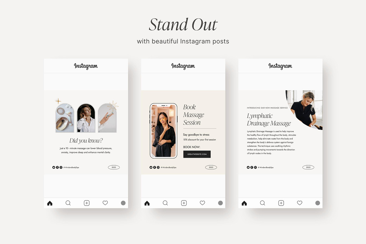 Canva Massage Therapist templates, a Social Media Template by LiliesandBerries (Photo 16 of 21)