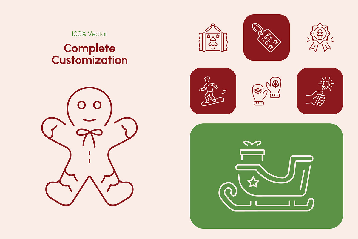 Christmas Icons Art Set, an Outline Icon by Prosymbols (Photo 5 of 7)