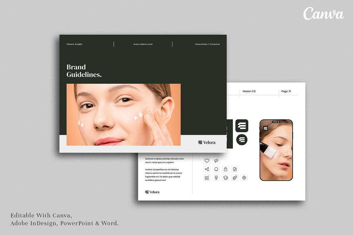 Velora · Brand Guidelines, a Brochure Template by ArtisticLand (Photo 5 of 14)