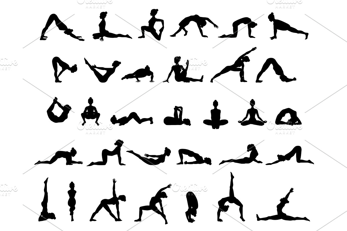75 Yoga poses. Big collection, a Healthcare Illustration by tamara.comotomka (Photo 2 of 2)