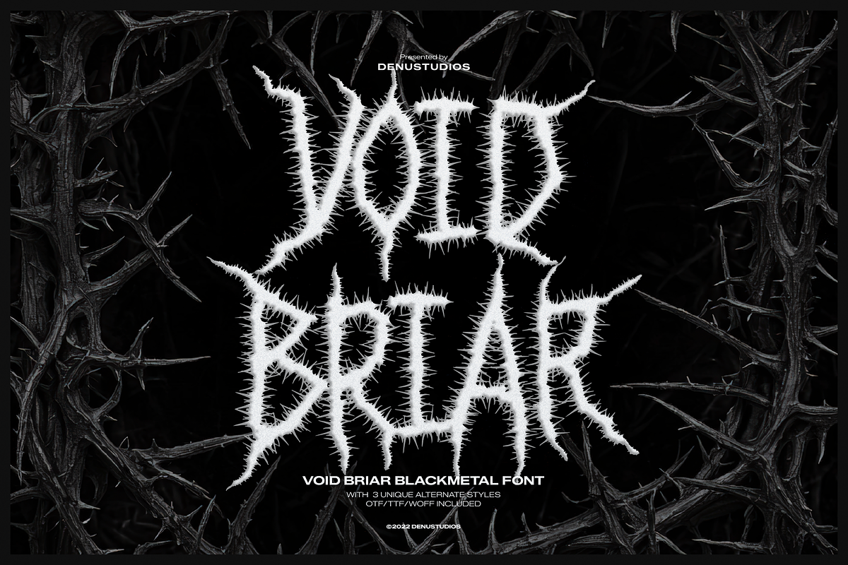 Void Briar | Black Metal Font, a Blackletter Font by Denustudios (Photo 1 of 12)