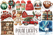 Christmas Polar Lights Clipart, an Illustration by OK Design (Thumbnail 1 of 5)