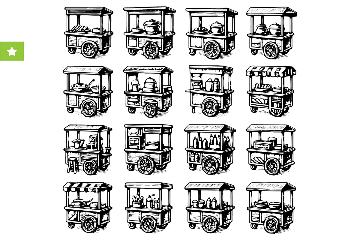 Street Food Cart  Set, an Object Graphic by RT Studio