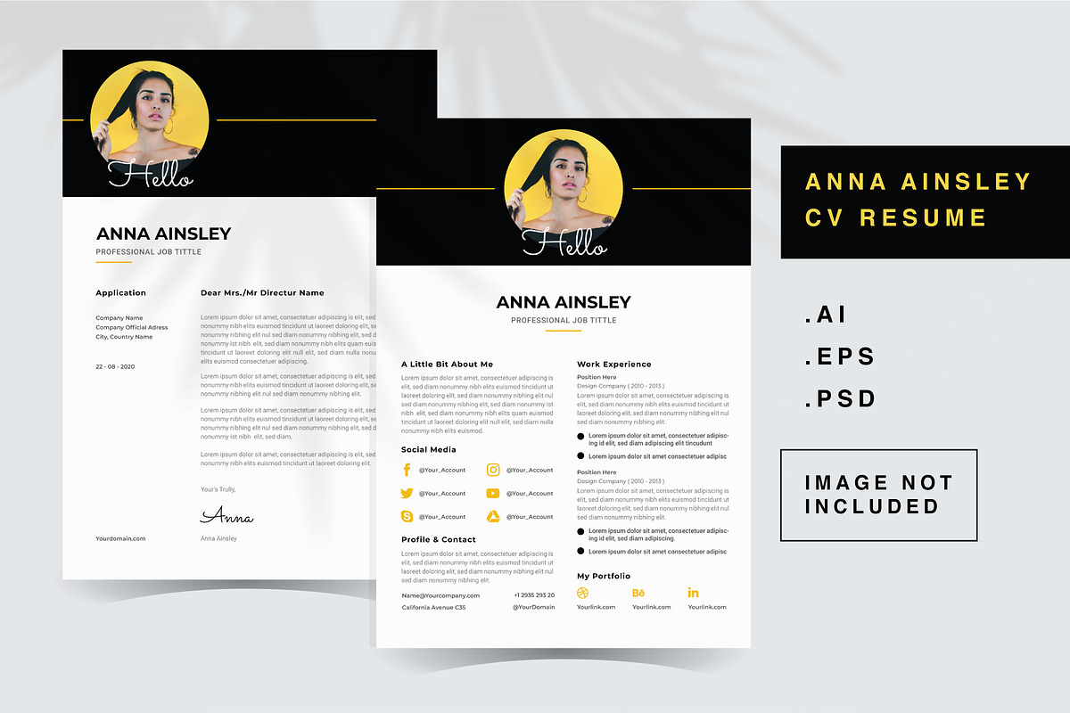 Anna Ainsley - CV Resume Template, a Resume Template by QueenType