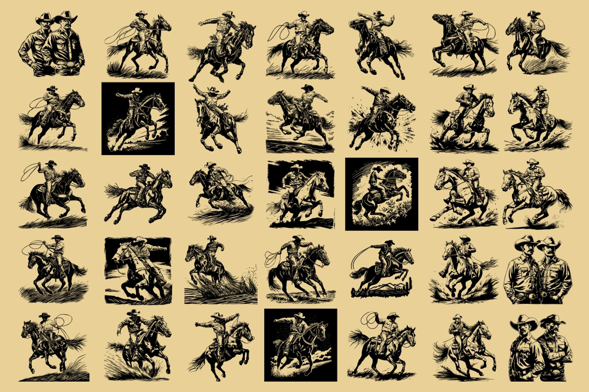 Western Cowboy and Cowgirl, an Illustration by Nocturnal Wolf (Photo 9 of 16)