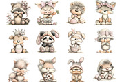 Whimsical Easter Animals Clipart, an Illustration by Designking (Thumbnail 3 of 5)
