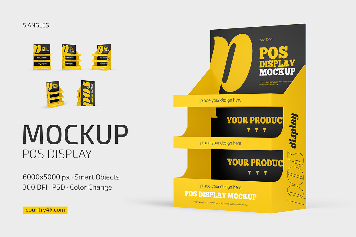POS Display Mockup Set, an Advertising Mockup by Country4k (Photo 1 of 4)