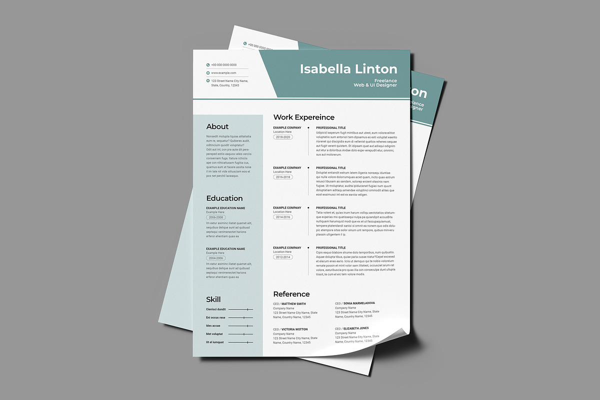 Modern Resume Template CV, a Resume Template by PixelStudio (Photo 2 of 4)