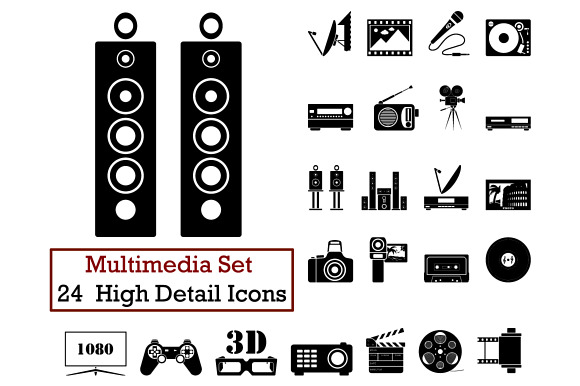 24 Multimedia Icons