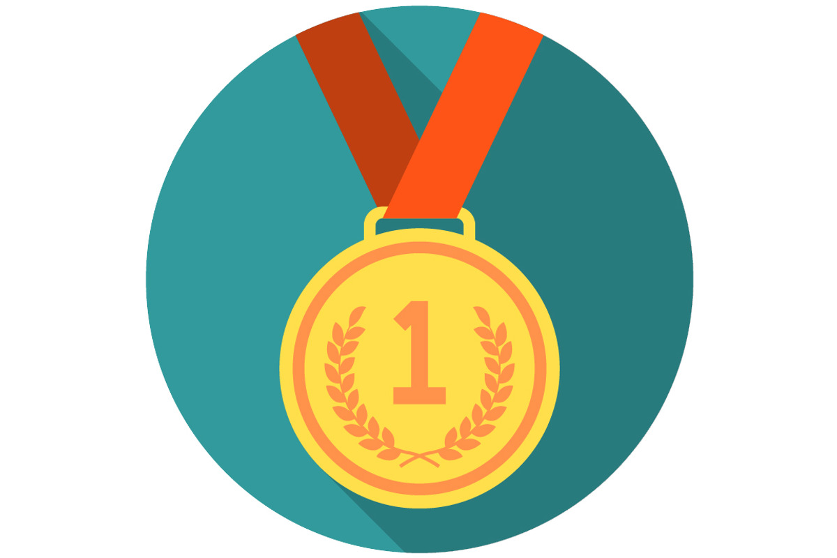 Gold medal flat icon, an Icon by Saggitarius