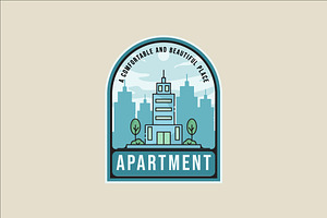 apartment building emblem logo line, a Branding & Logo Template by zyxroun shop