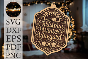 Christmas Winter Vineyard SVG