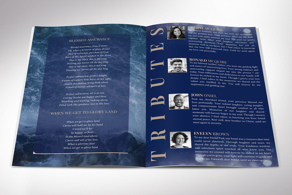 Blue Life Funeral Program Template, a Brochure Template by Godserv Designs (Photo 5 of 11)