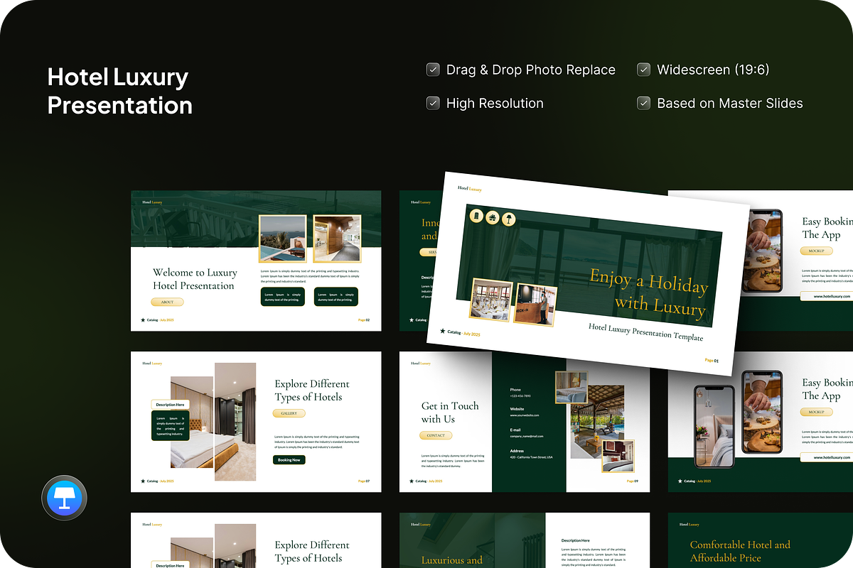 Hotel Luxury Keynote, a Presentation Template by SquidPixey (Photo 1 of 7)