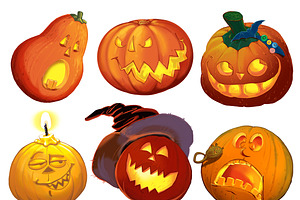 Set Pumpkins For Halloween.