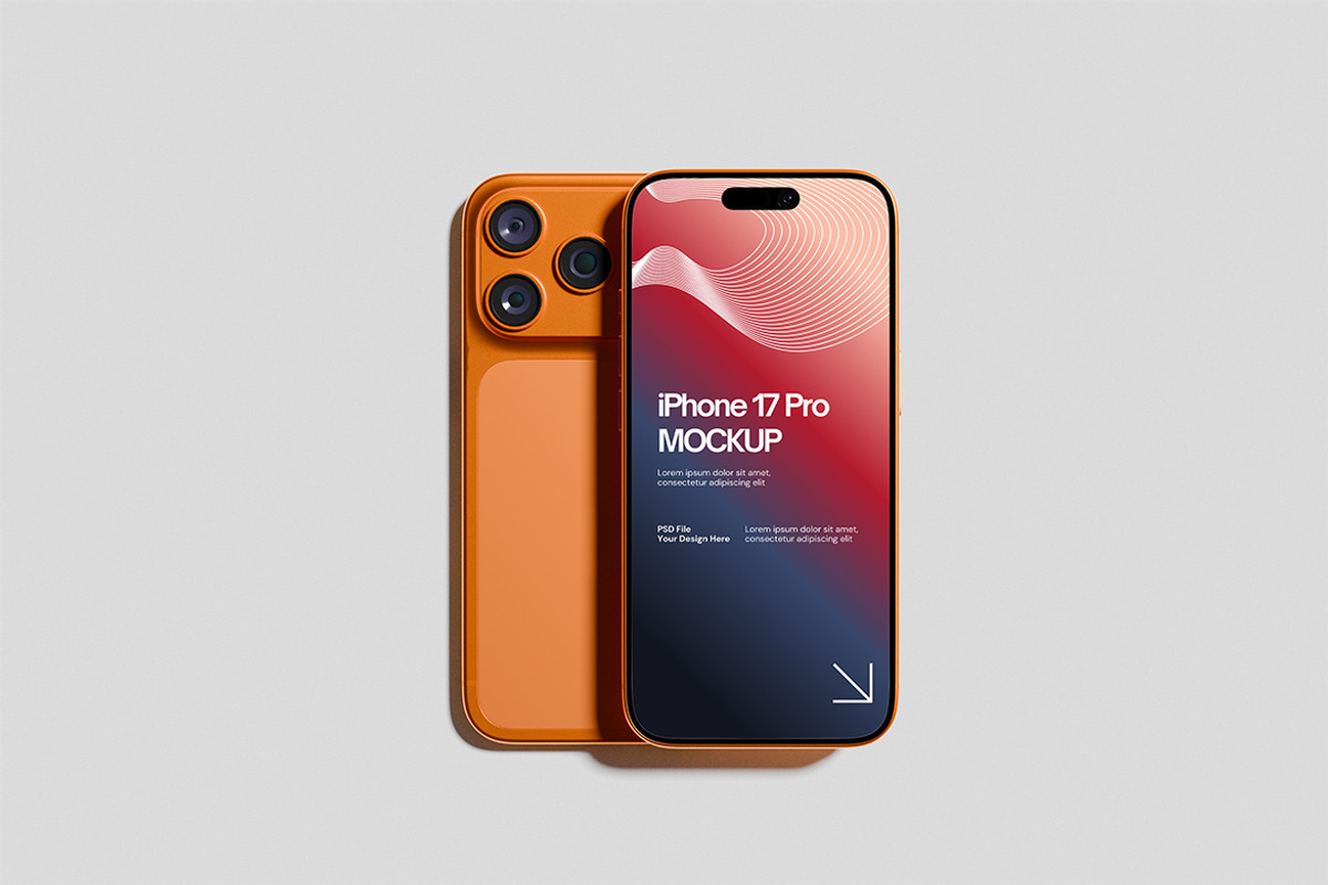 iPhone 17 Pro Mockup, an iPhone Mockup by HanaSaka_Studio (Photo 3 of 5)