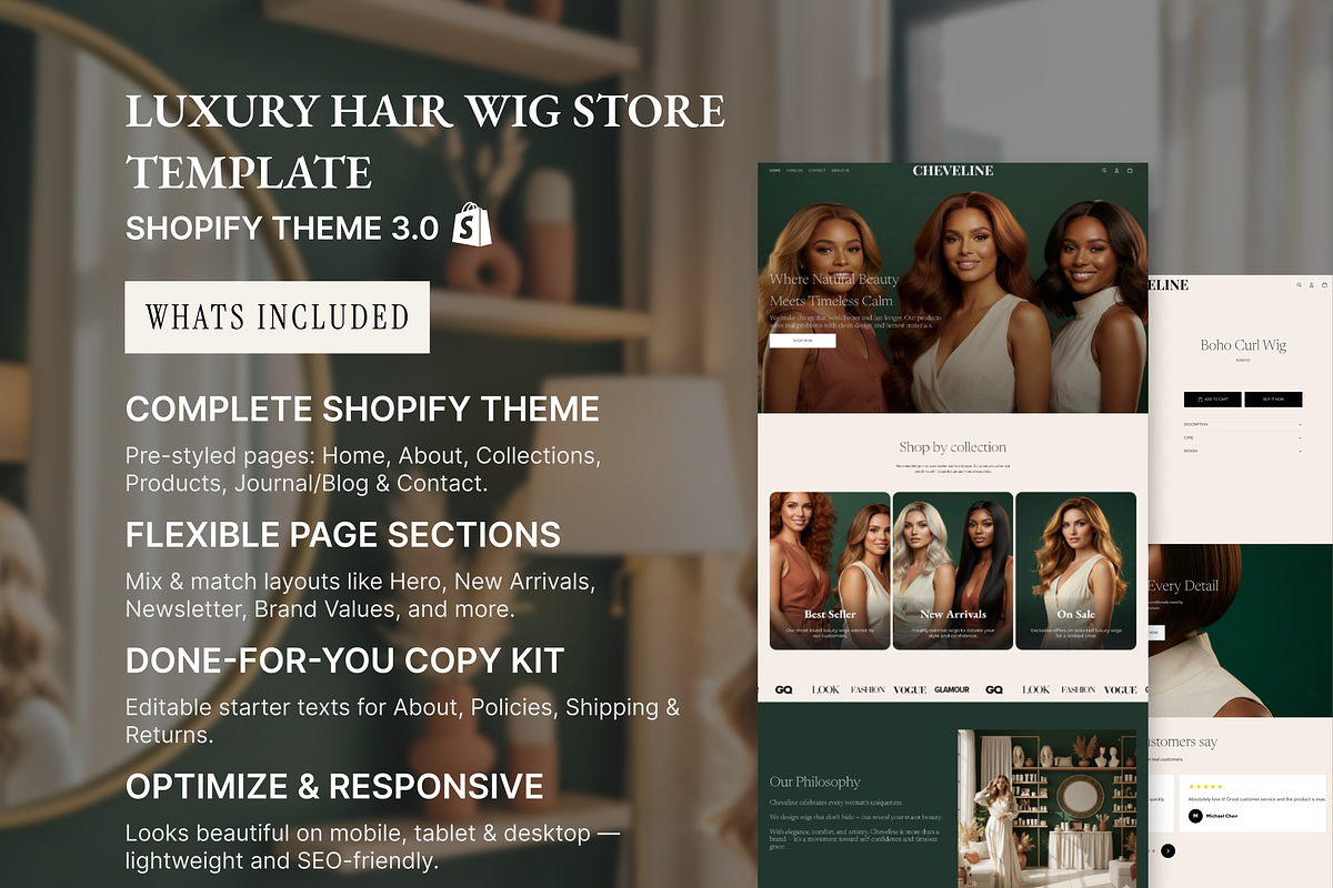 Cheveline Luxury Hair Shopify Theme, a Shopify Template by AtelierDuVow (Photo 10 of 10)