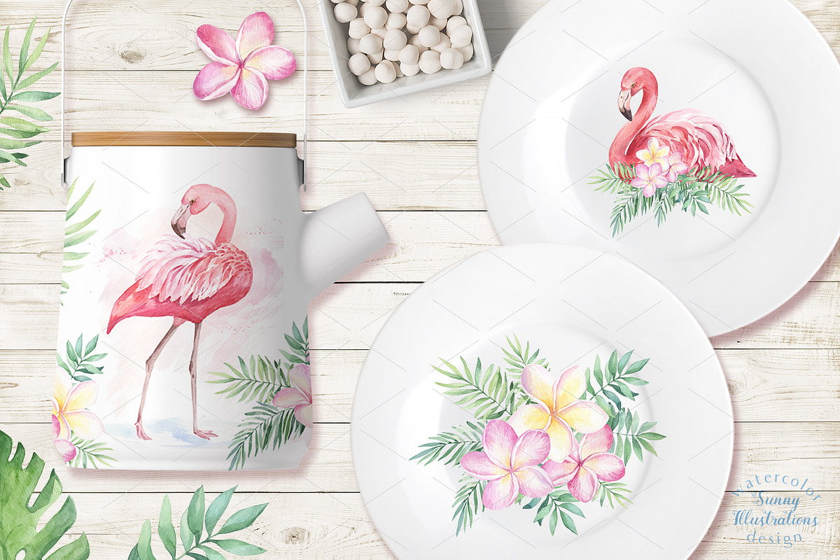 SALE!Tropical Blossom Watercolor Set, a Decorative Illustration by Irina Diasli (Photo 10 of 14)