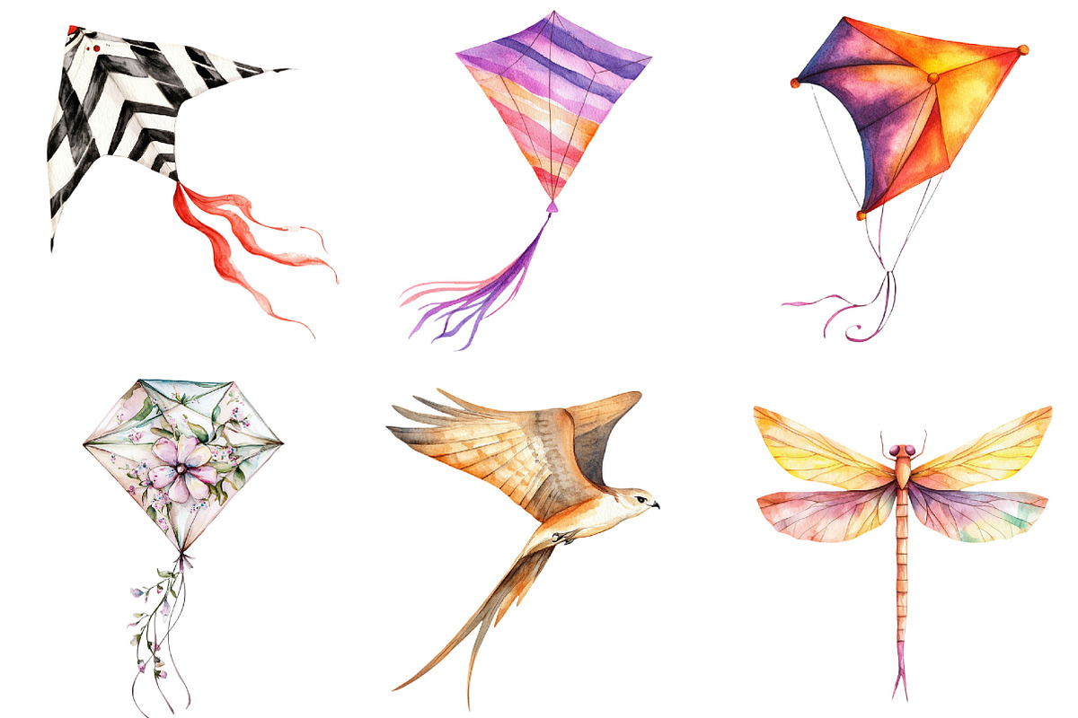 Beautiful Kite Clipart Bundle, an Illustration by Pixels.Craft (Photo 4 of 9)