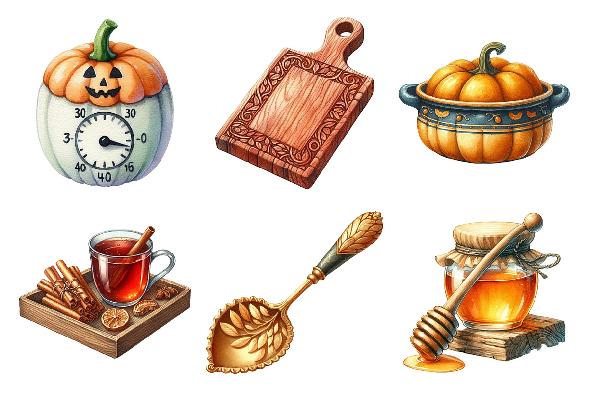 Kitchen-Themed Autumn Clipart Bundle, an Illustration by Daily.Designs (Photo 4 of 5)