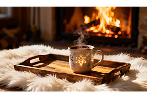 Steaming mug of hot chocolate on, a Food & Drink Photo by tilialucida