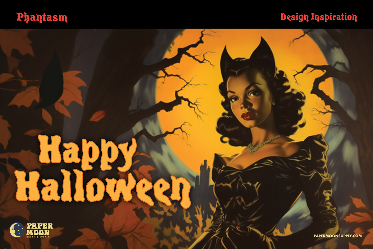 PM Phantasm Spooky Retro Font, a Serif Font by Paper Moon Graphic Supply (Photo 13 of 16)