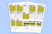 Modern Weekly Workout Planner, a Stationery Template by Gumico Studio. (Thumbnail 2 of 3)