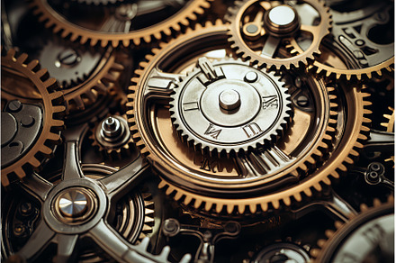 Metallic Metal gears closeup, an Industrial Photo by Ylivdesign