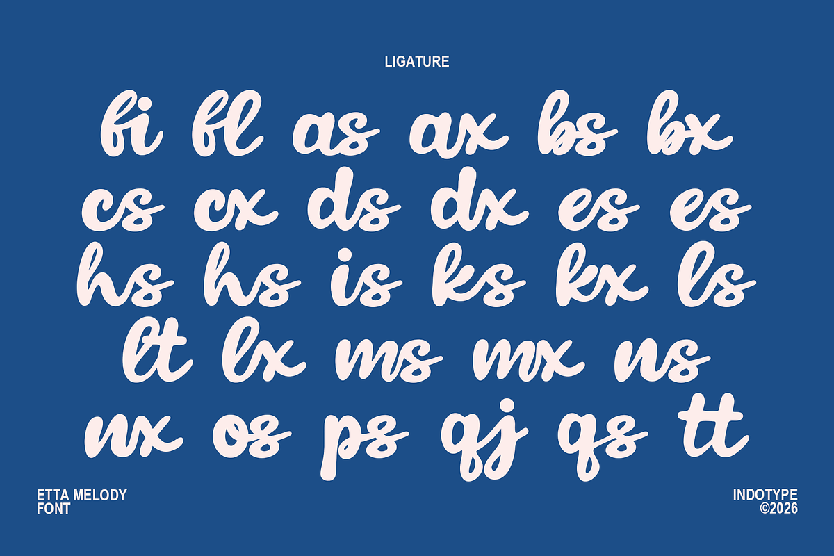 Etta Melody - Retro Bold Script, a Script Font by Indotype Foundry (Photo 4 of 10)