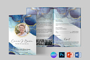 Blue Gold Funeral Program Template, a Brochure Template by Designscozy (Thumbnail 4 of 8)