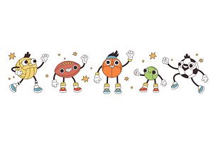 Funny ball mascots. Various sports, a Sport Illustration by YummyBuum