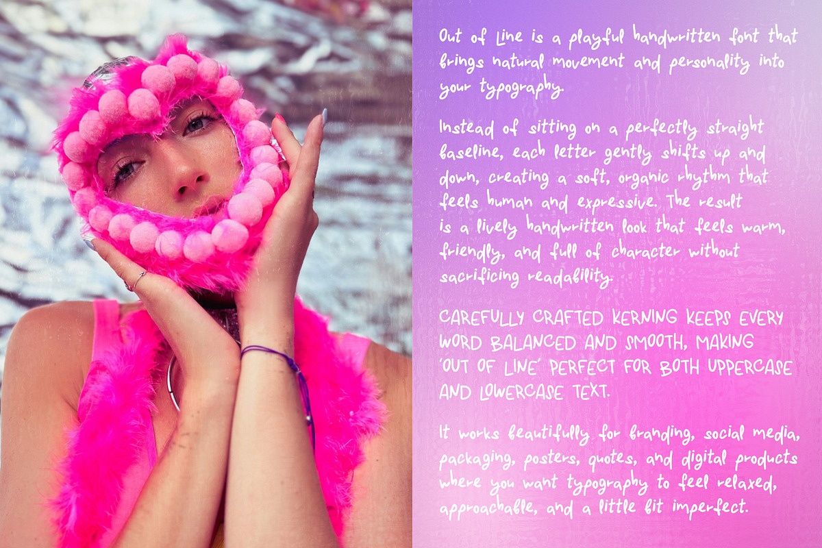 Out Of Line: Casual Handwritten Font, a Handwritten Font by Anastasiia VNSK (Photo 4 of 9)