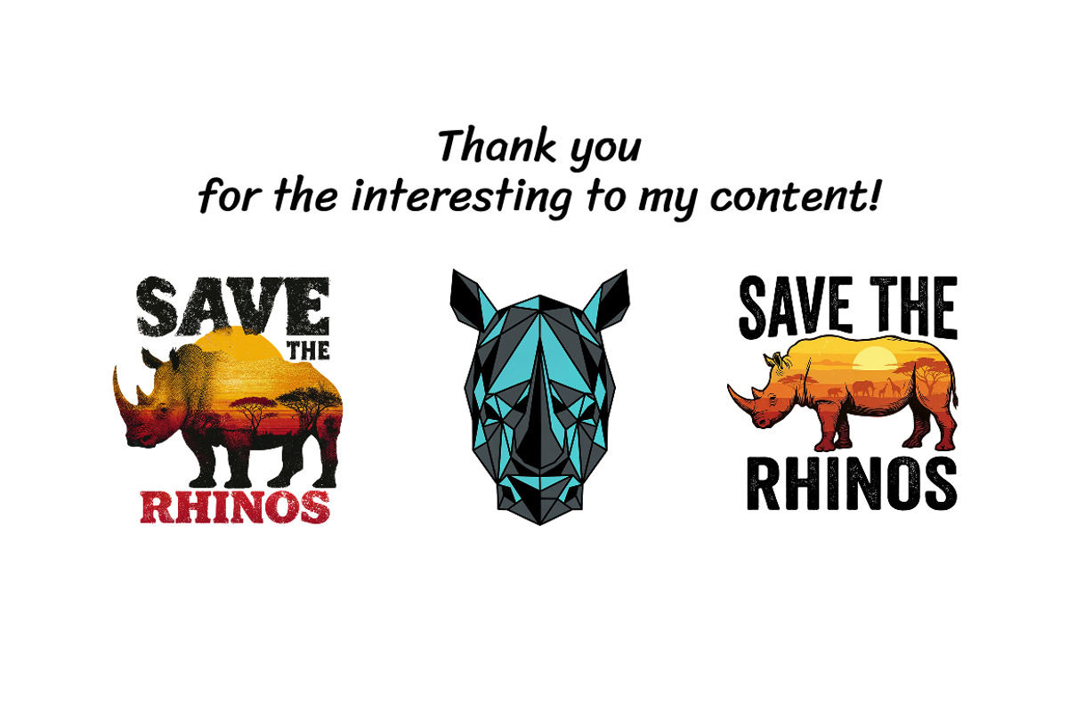 Save The Rhinos T-Shirt Sublimations, an Animal Illustration by InkyQueenArt (Photo 7 of 7)